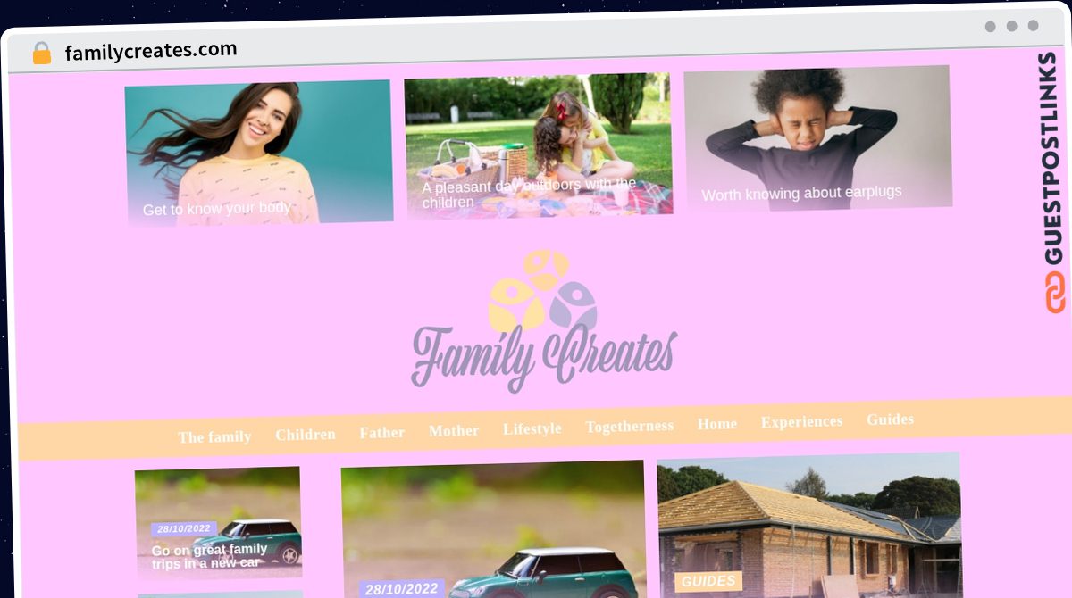 Publish Guest Post on familycreates.com