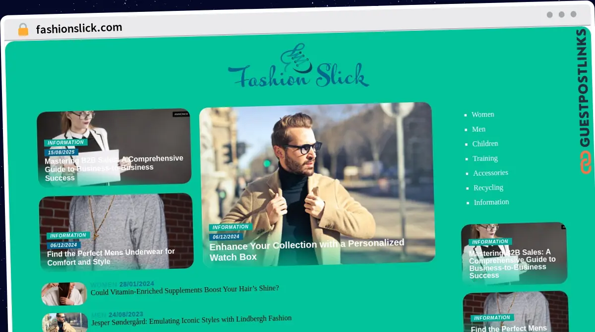 Publish Guest Post on fashionslick.com