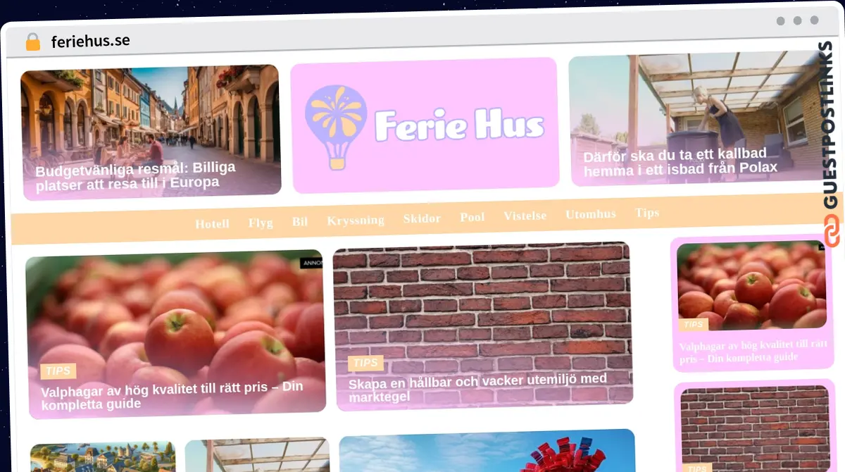 Publish Guest Post on feriehus.se