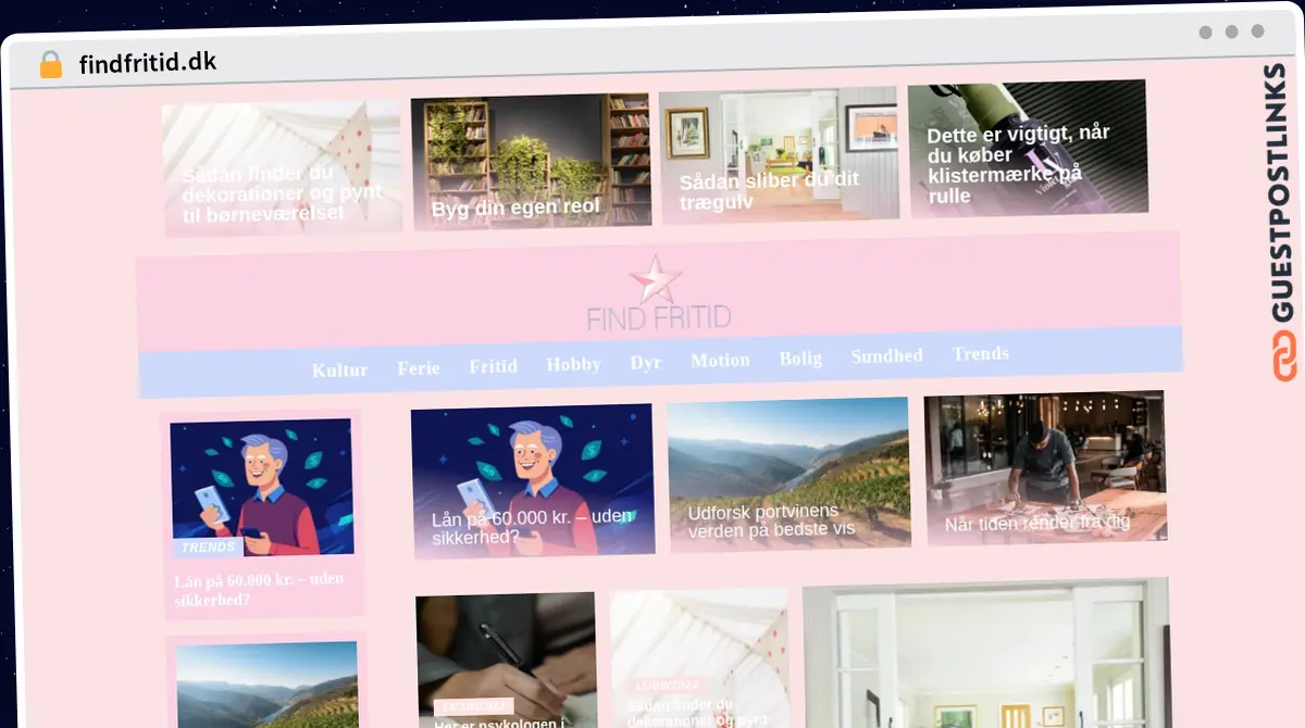 Publish Guest Post on findfritid.dk