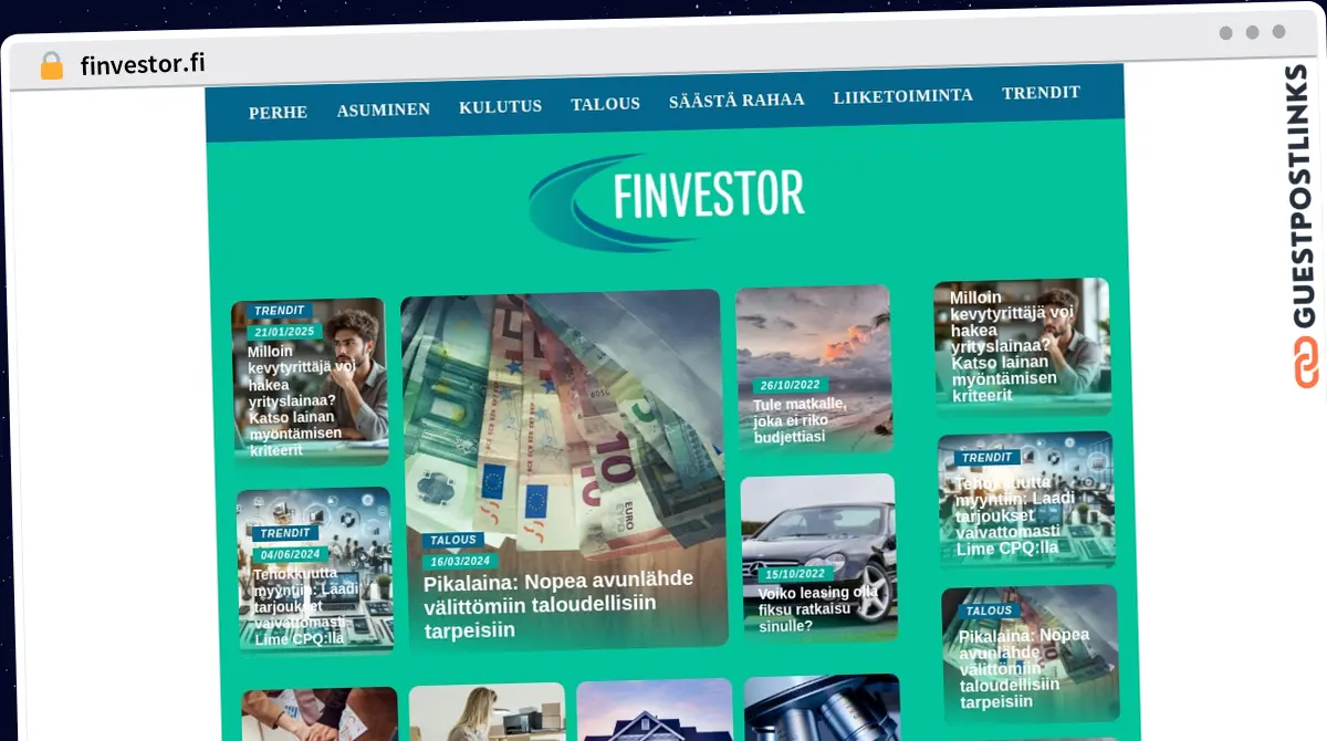 Publish Guest Post on finvestor.fi