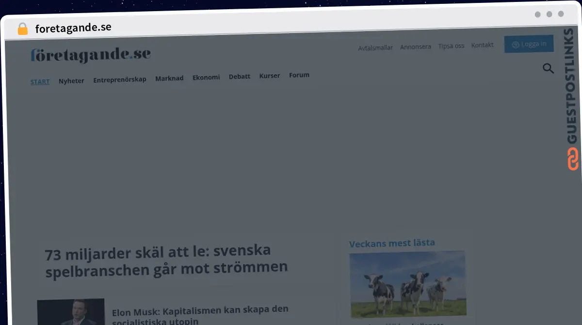 Publish Guest Post on foretagande.se