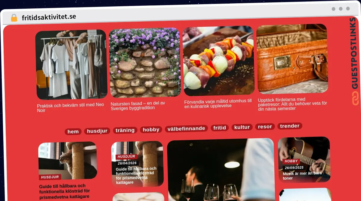 Publish Guest Post on fritidsaktivitet.se