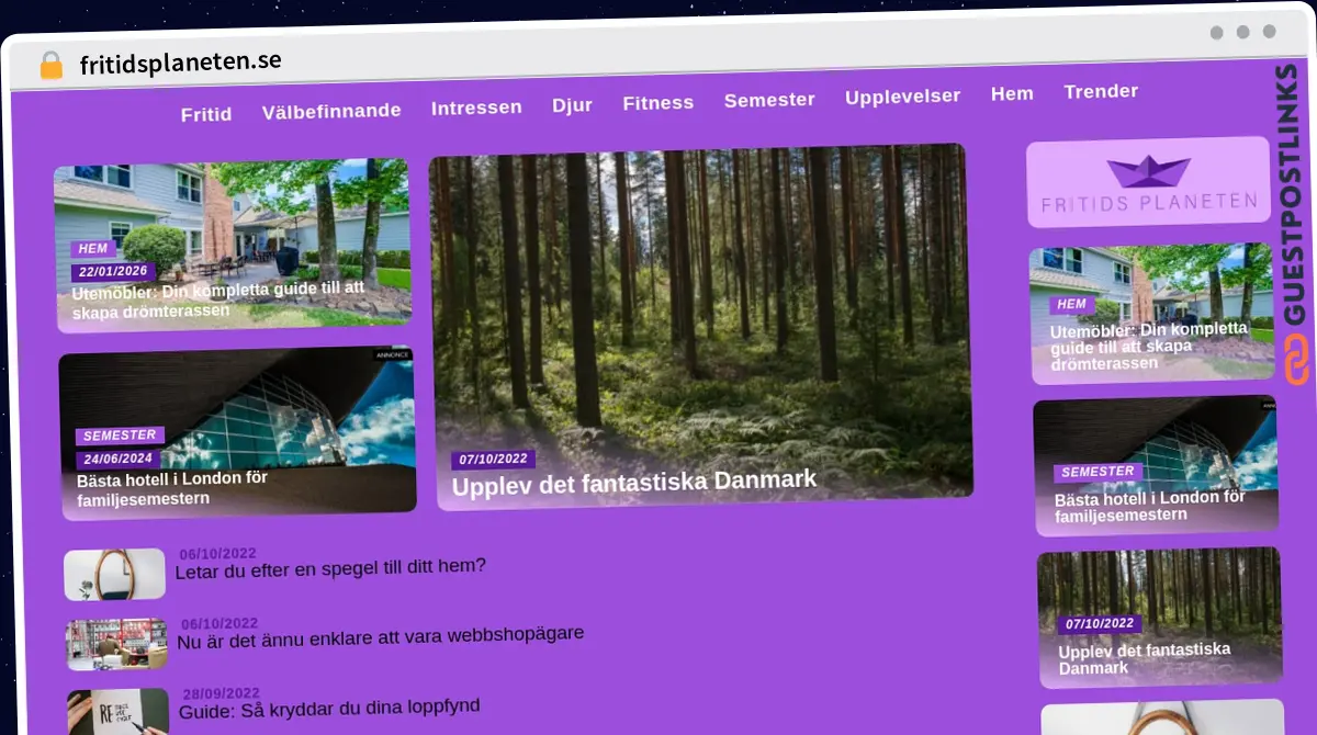 Publish Guest Post on fritidsplaneten.se