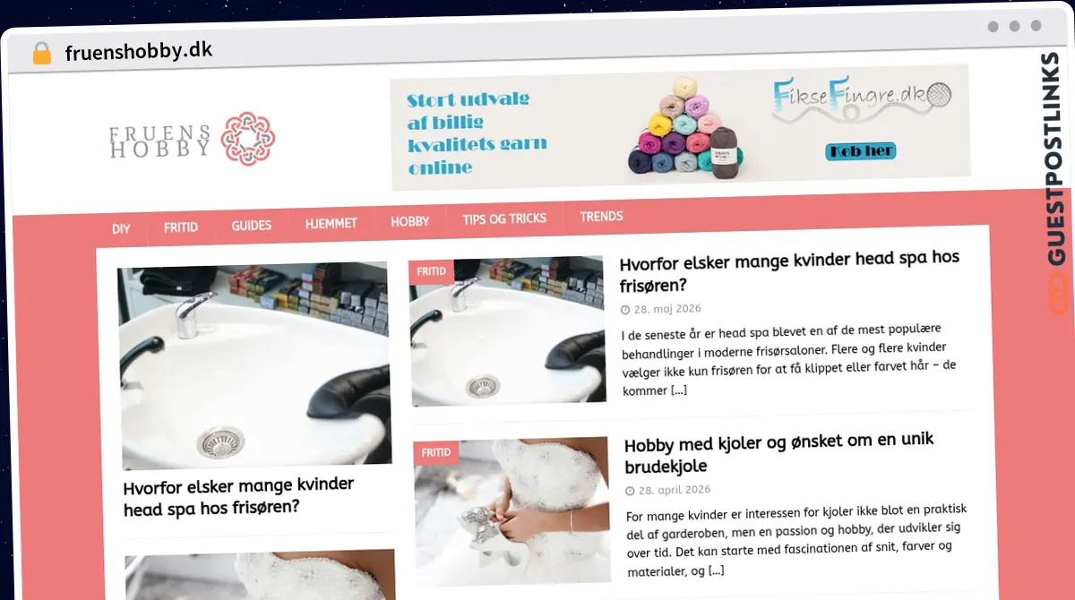 Publish Guest Post on fruenshobby.dk