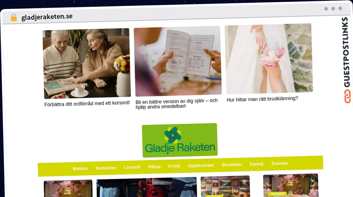 Publish Guest Post on gladjeraketen.se