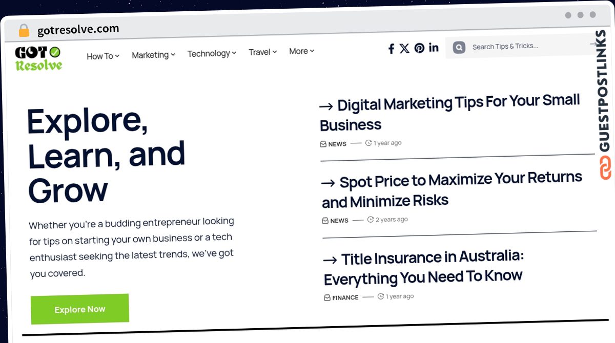 Publish Guest Post on gotresolve.com
