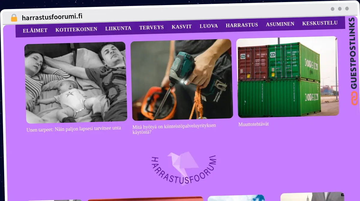 Publish Guest Post on harrastusfoorumi.fi