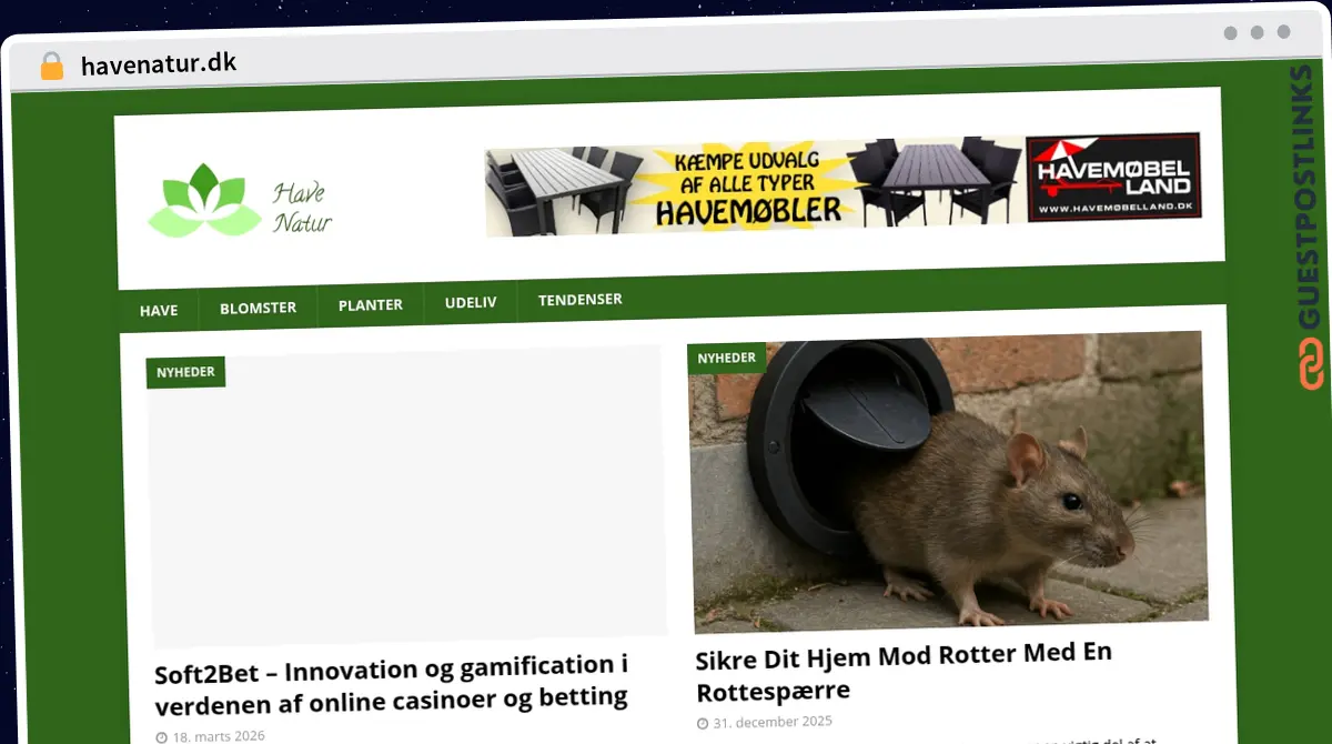Publish Guest Post on havenatur.dk