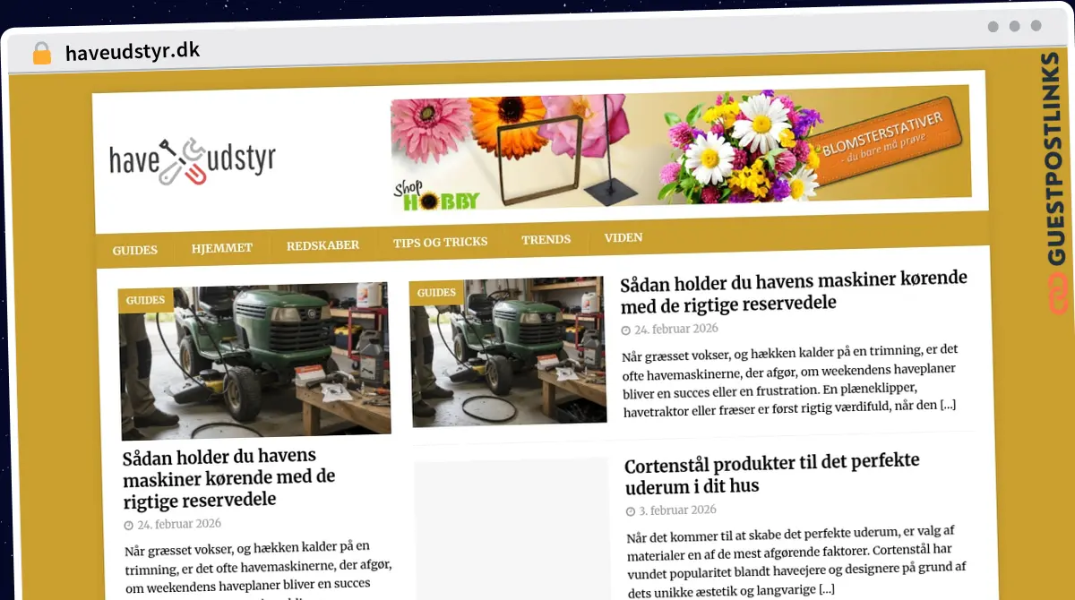 Publish Guest Post on haveudstyr.dk