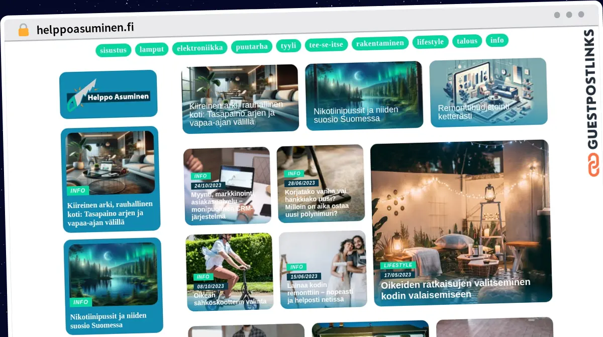 Publish Guest Post on helppoasuminen.fi