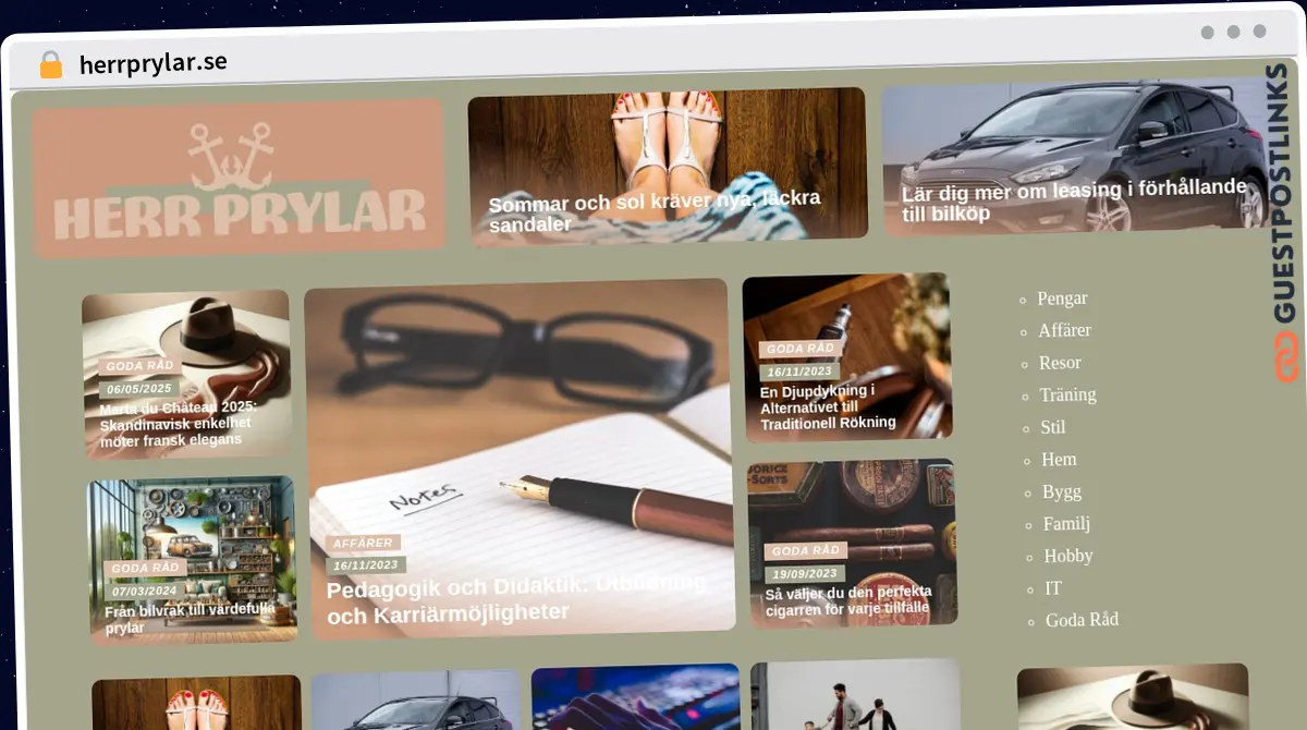 Publish Guest Post on herrprylar.se