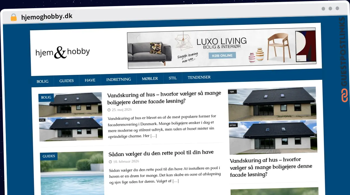 Publish Guest Post on hjemoghobby.dk