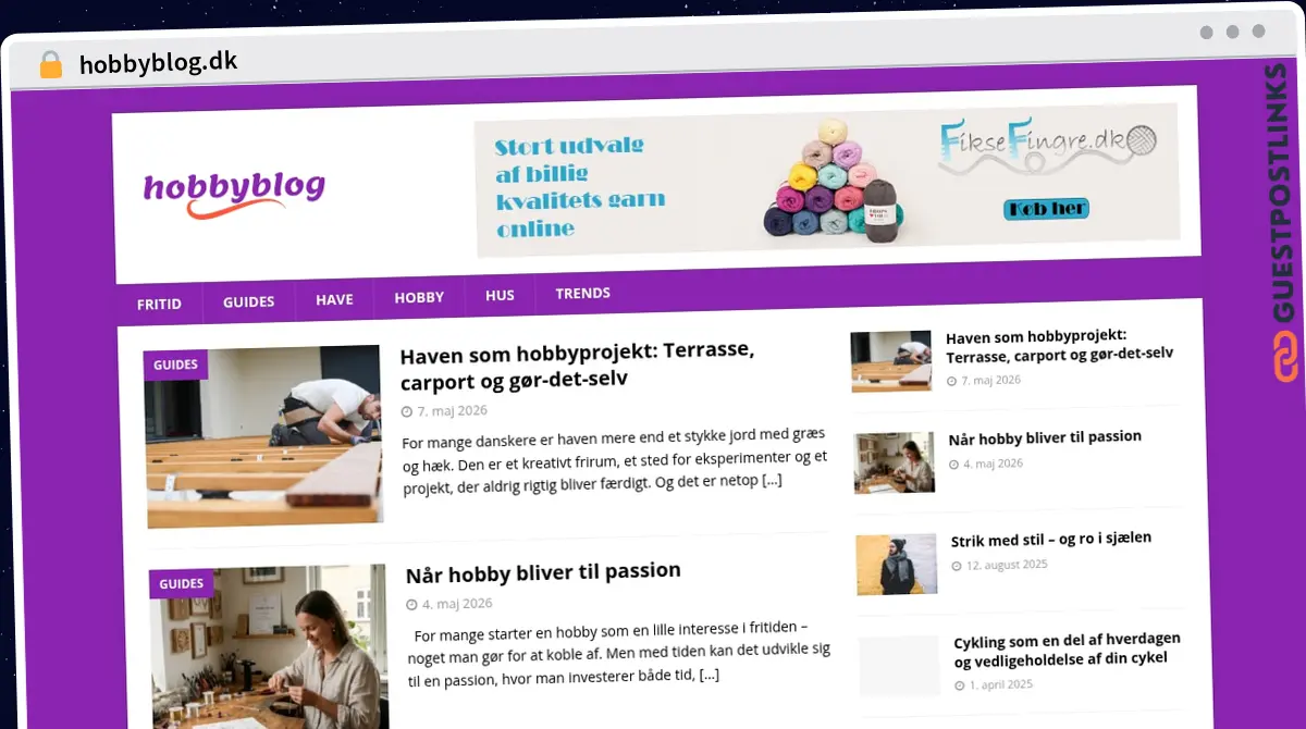 Publish Guest Post on hobbyblog.dk