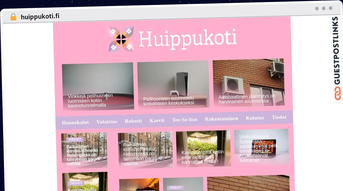 Publish Guest Post on huippukoti.fi