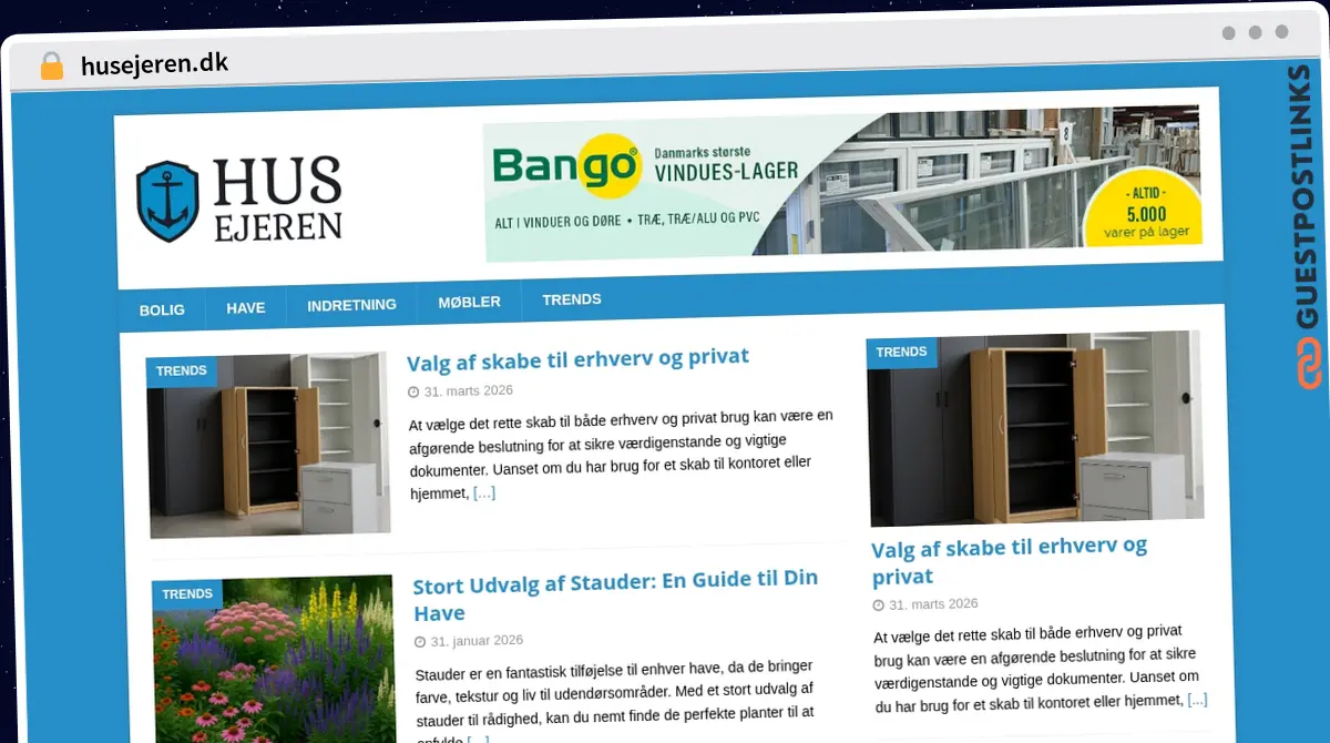 Publish Guest Post on husejeren.dk
