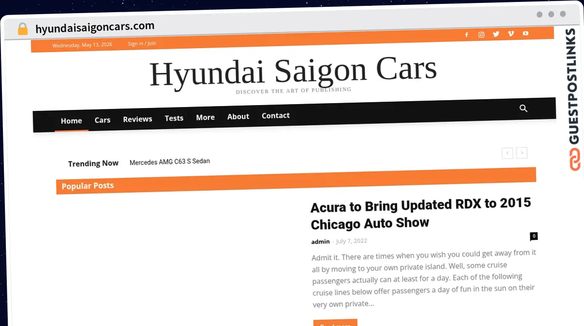 Publish Guest Post on hyundaisaigoncars.com
