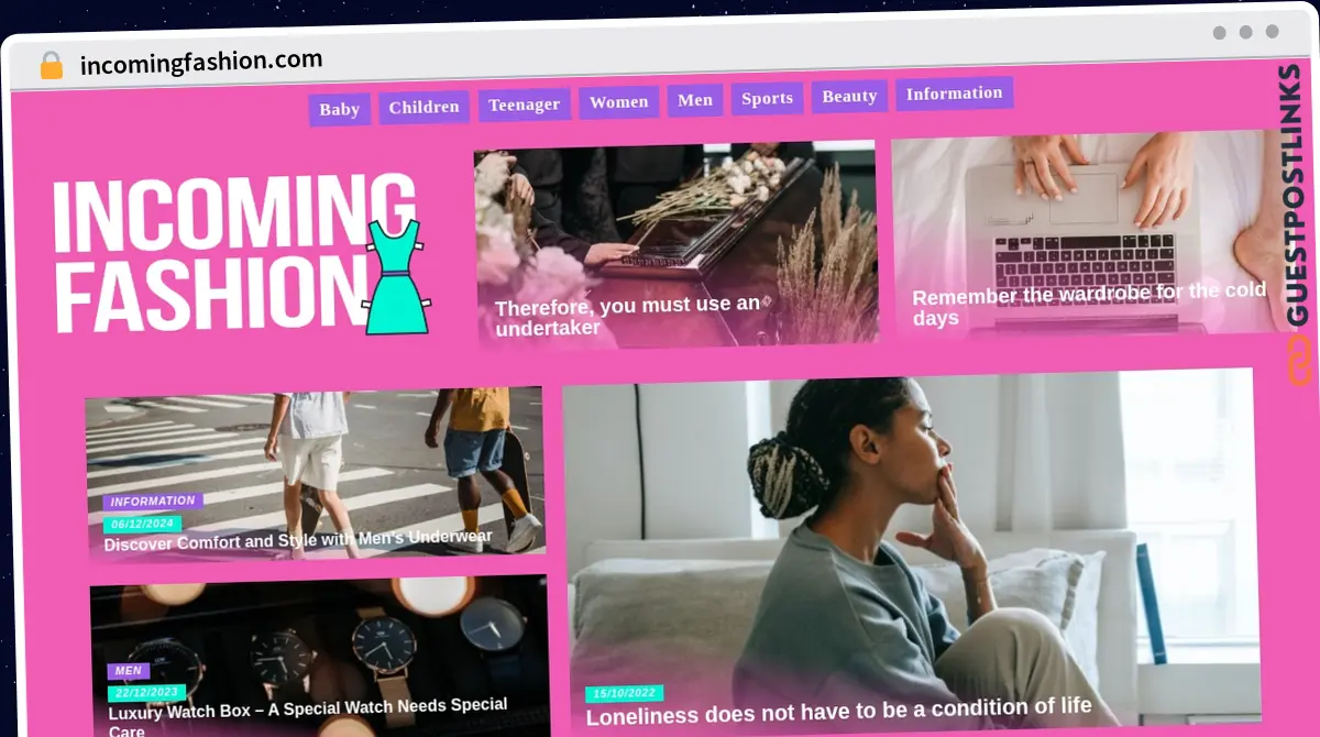 Publish Guest Post on incomingfashion.com