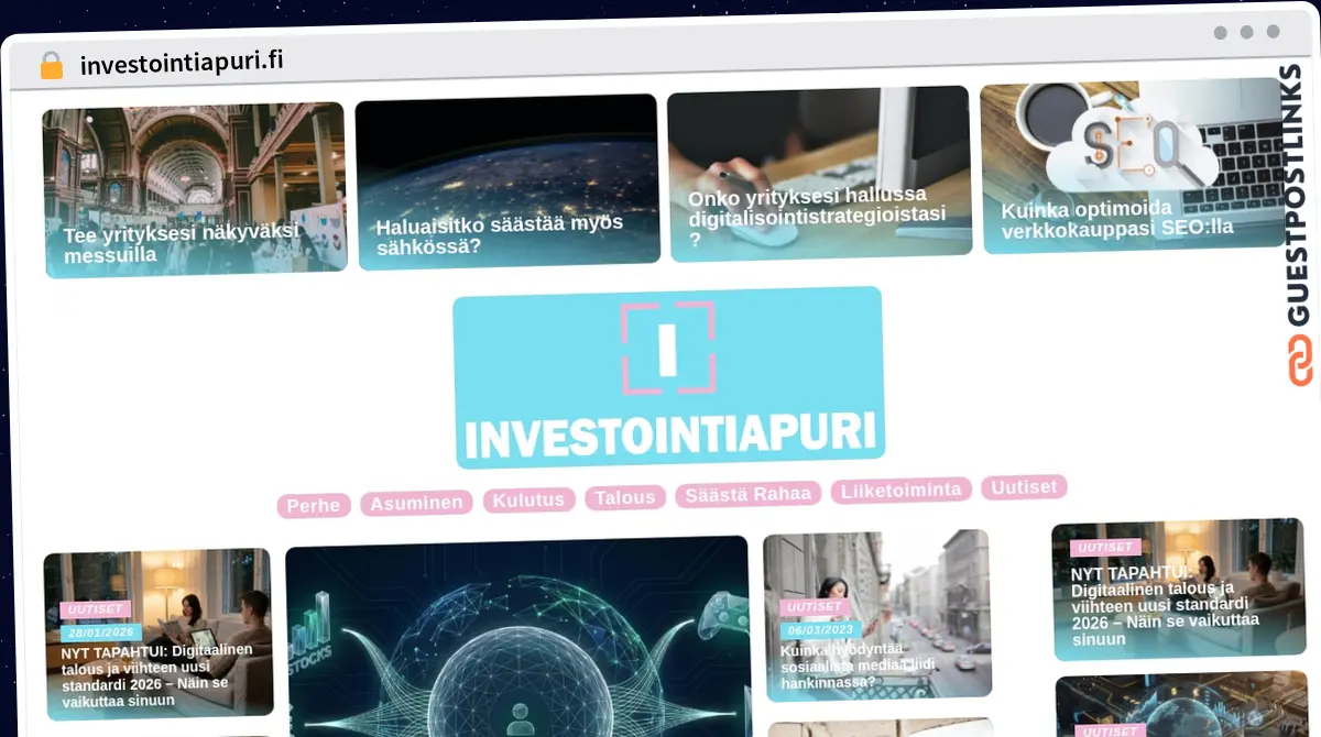 Publish Guest Post on investointiapuri.fi