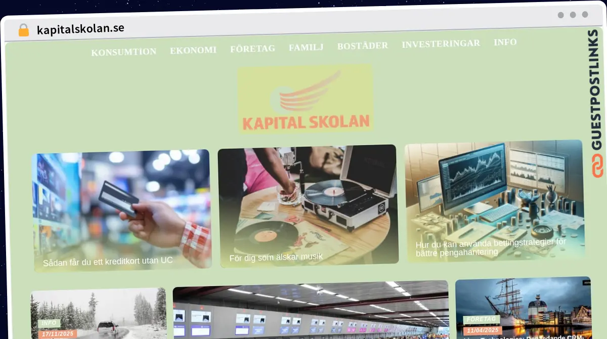 Publish Guest Post on kapitalskolan.se