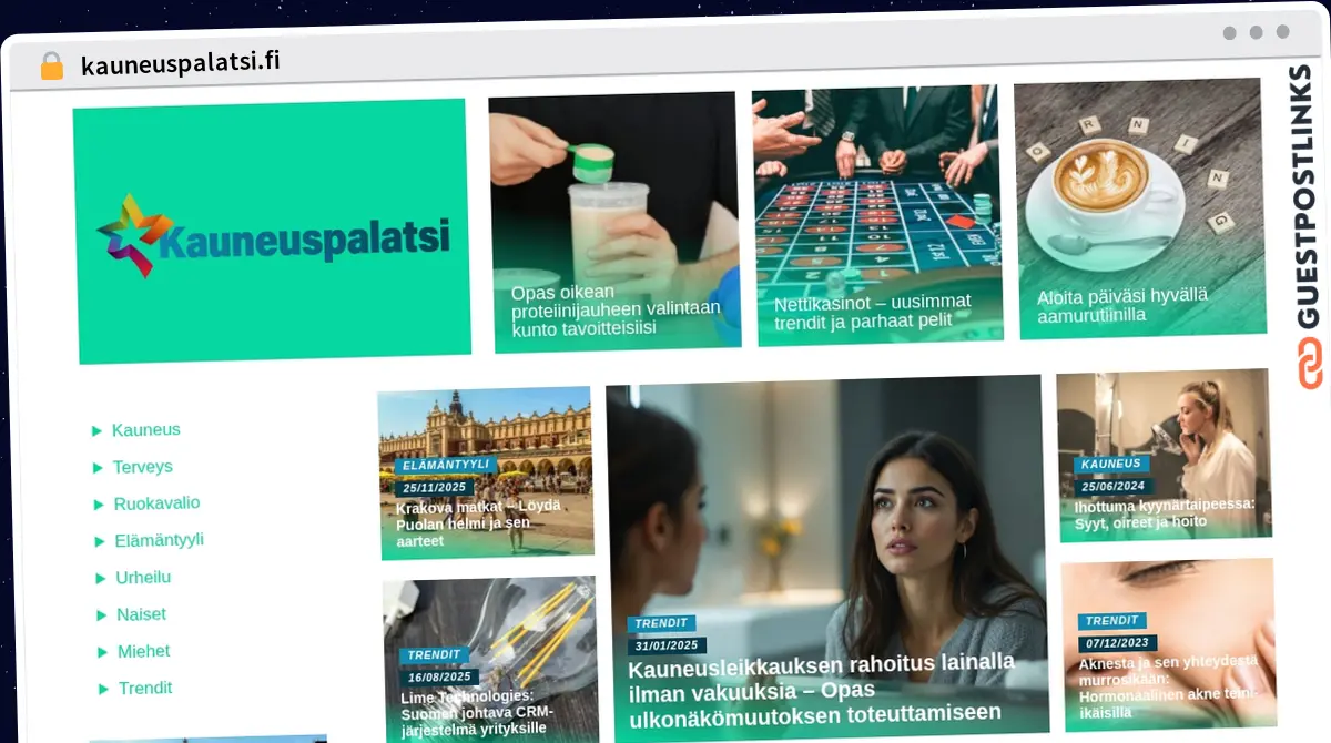Publish Guest Post on kauneuspalatsi.fi