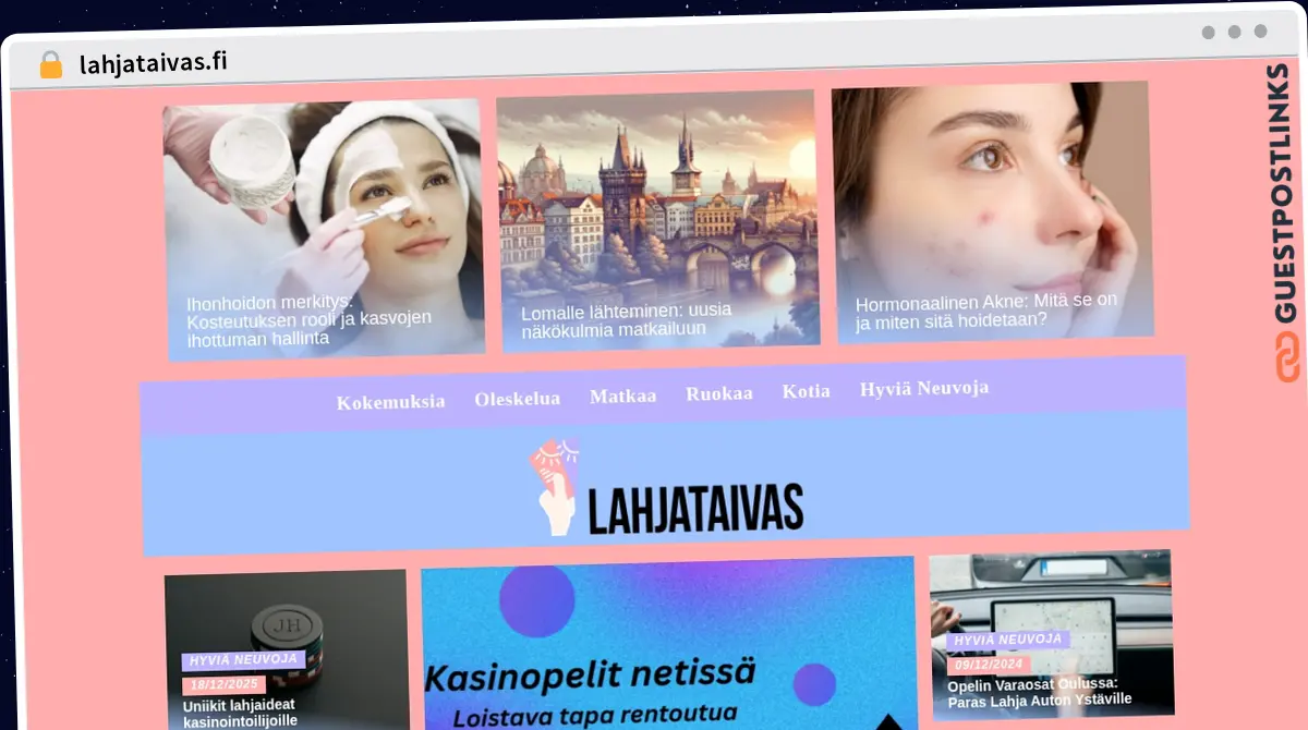 Publish Guest Post on lahjataivas.fi
