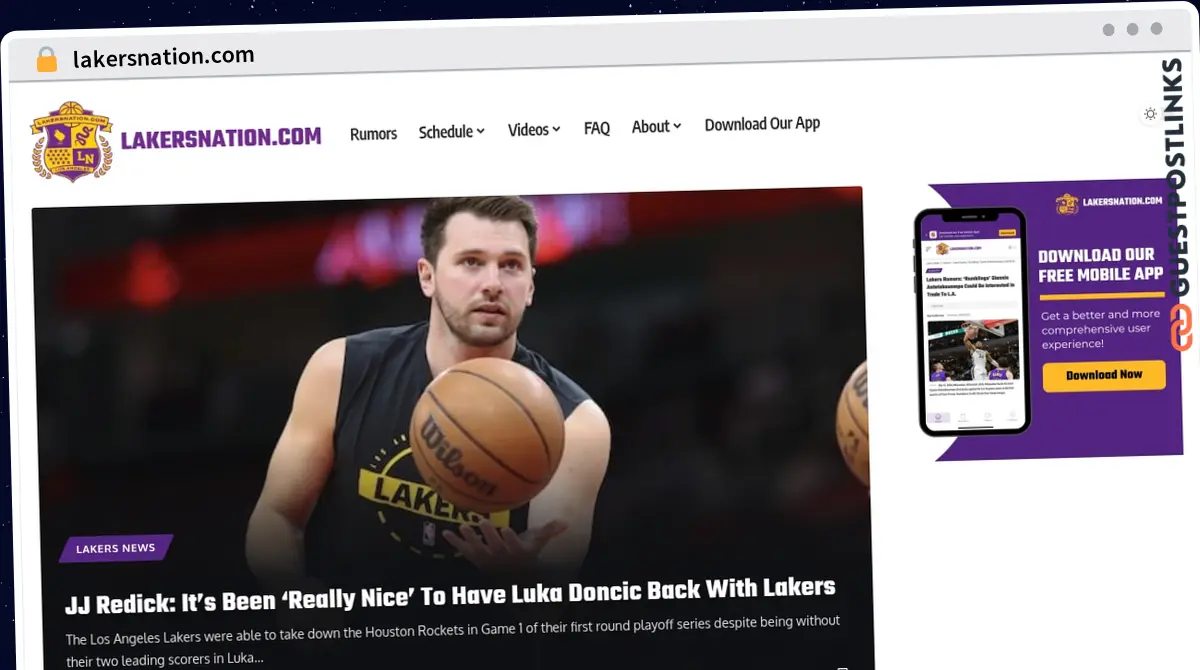 Publish Guest Post on lakersnation.com