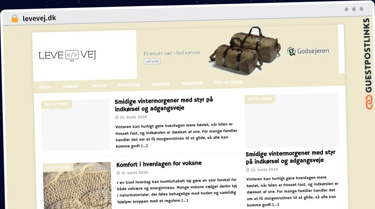 Publish Guest Post on levevej.dk