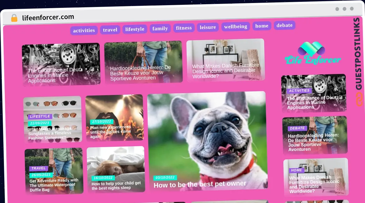 Publish Guest Post on lifeenforcer.com