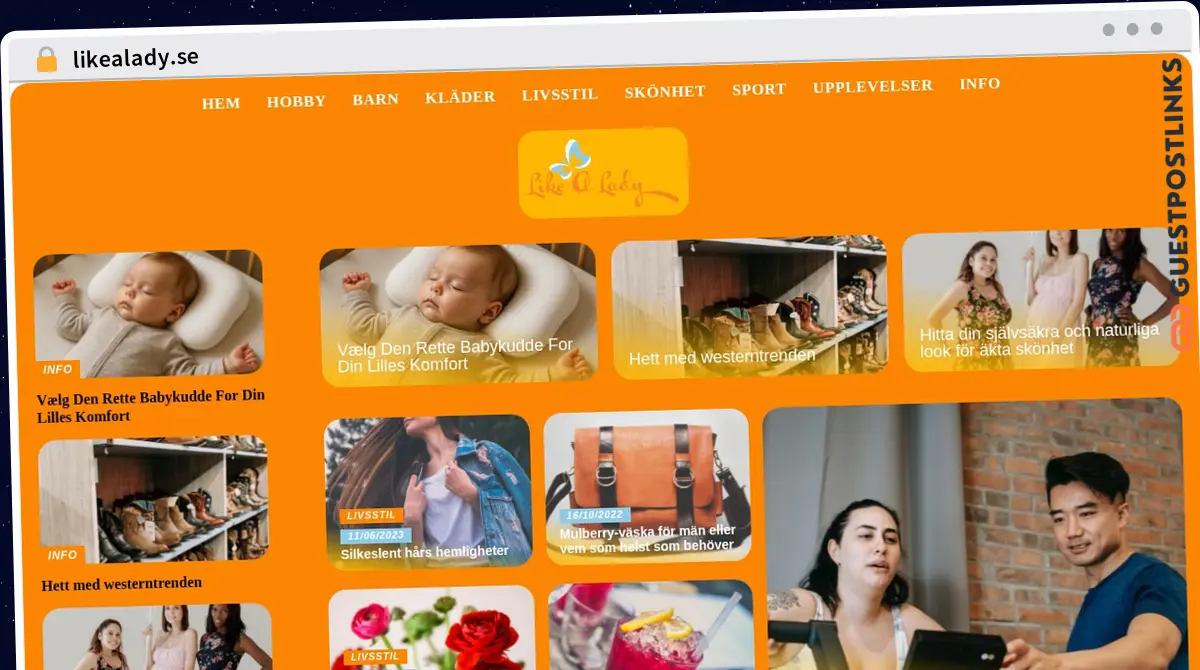 Publish Guest Post on likealady.se