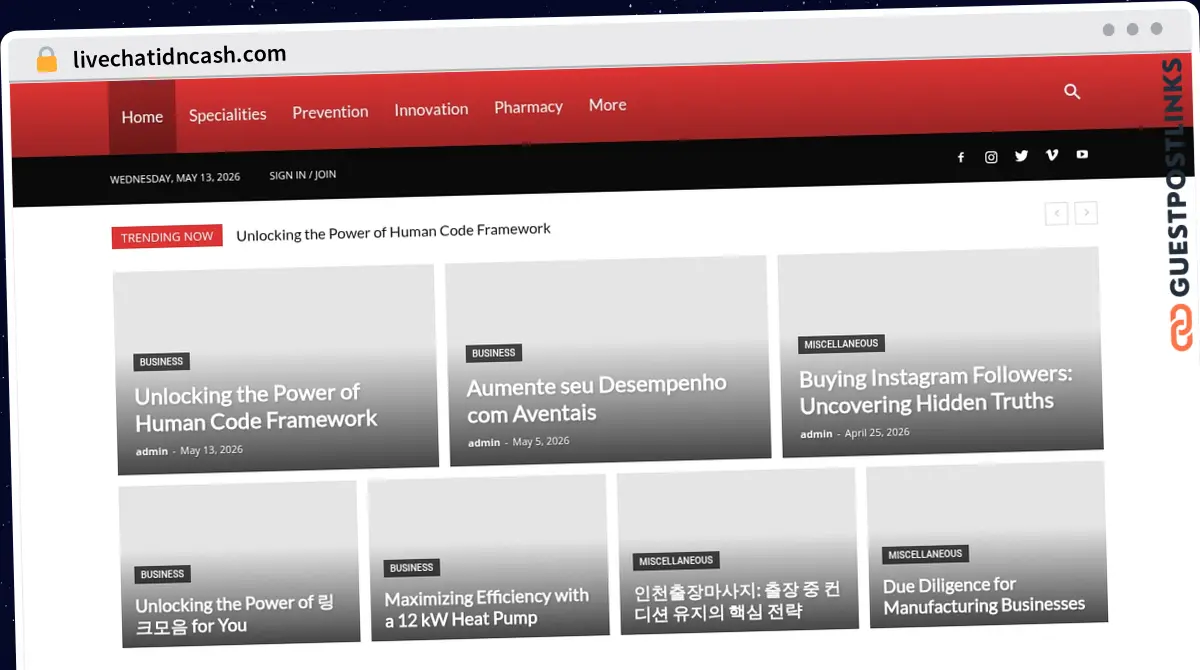 Publish Guest Post on livechatidncash.com