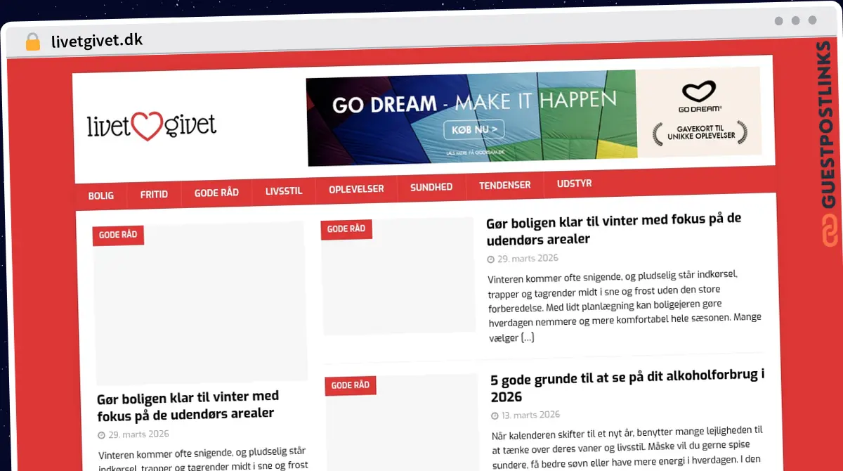 Publish Guest Post on livetgivet.dk