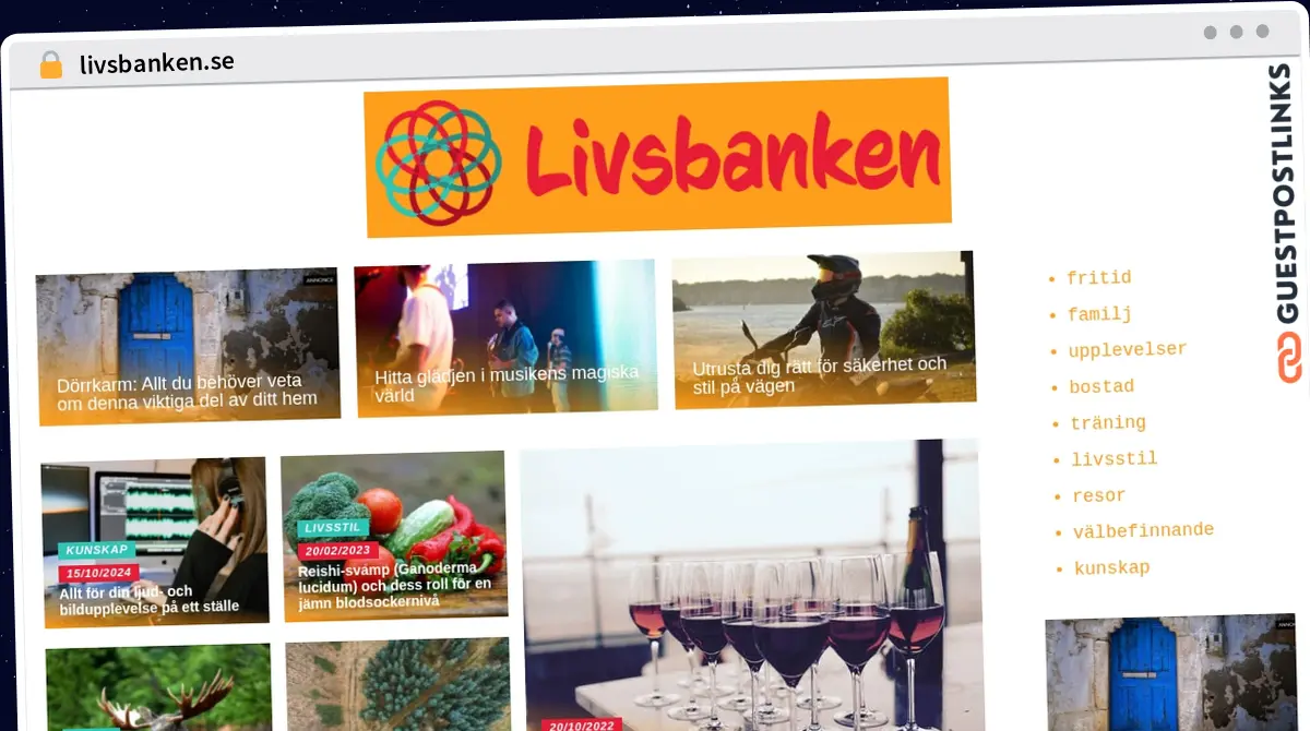 Publish Guest Post on livsbanken.se