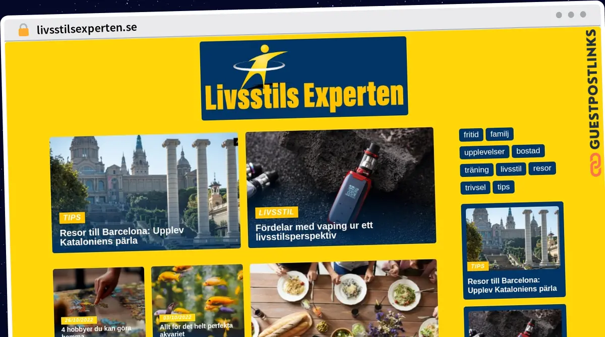 Publish Guest Post on livsstilsexperten.se