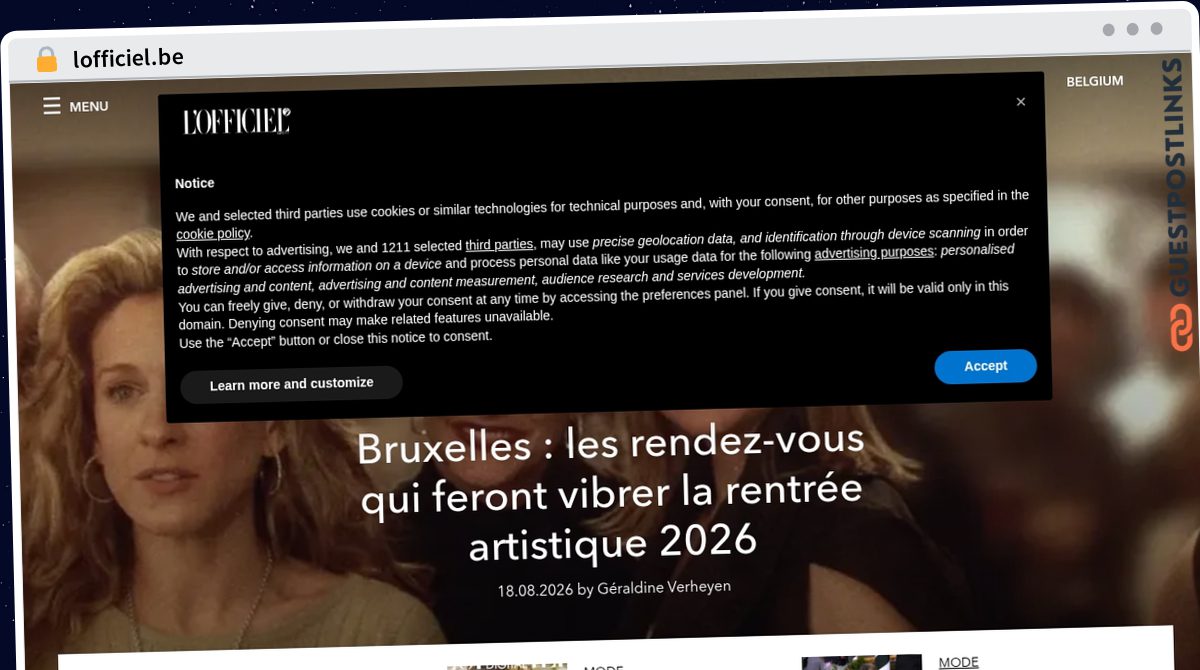 Publish Guest Post on lofficiel.be