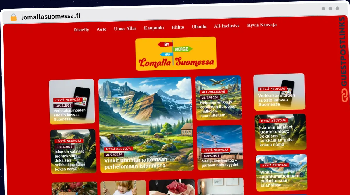 Publish Guest Post on lomallasuomessa.fi