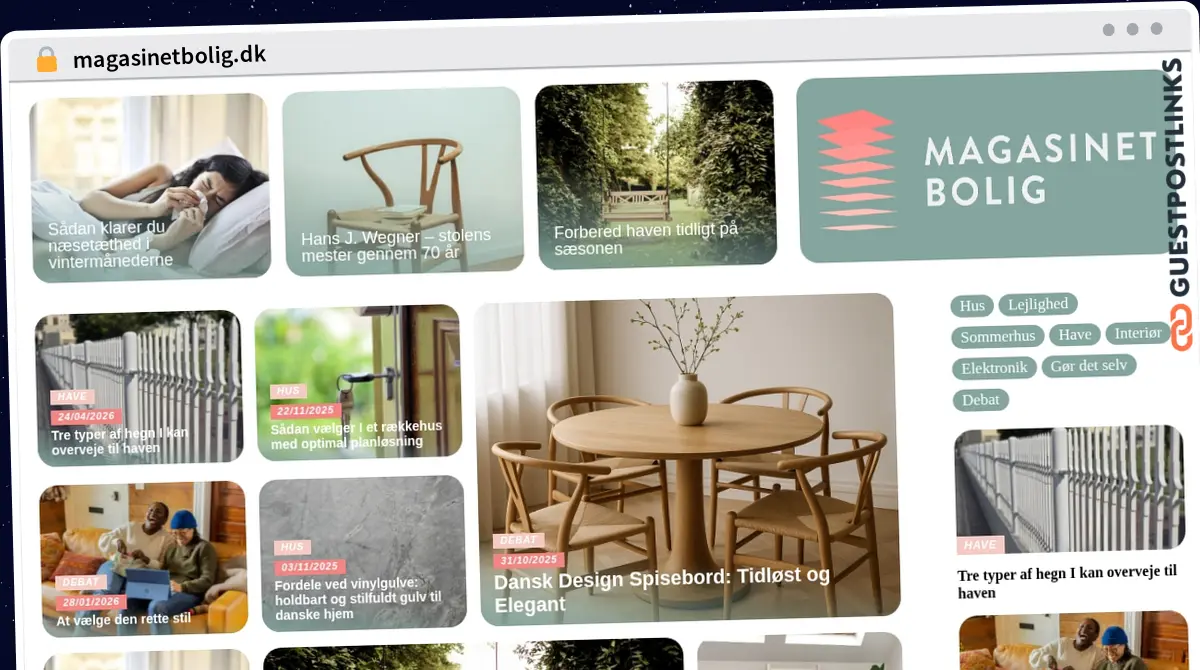 Publish Guest Post on magasinetbolig.dk
