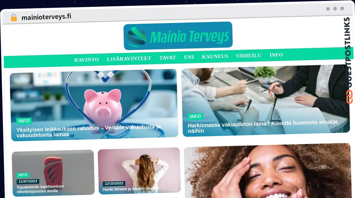 Publish Guest Post on mainioterveys.fi
