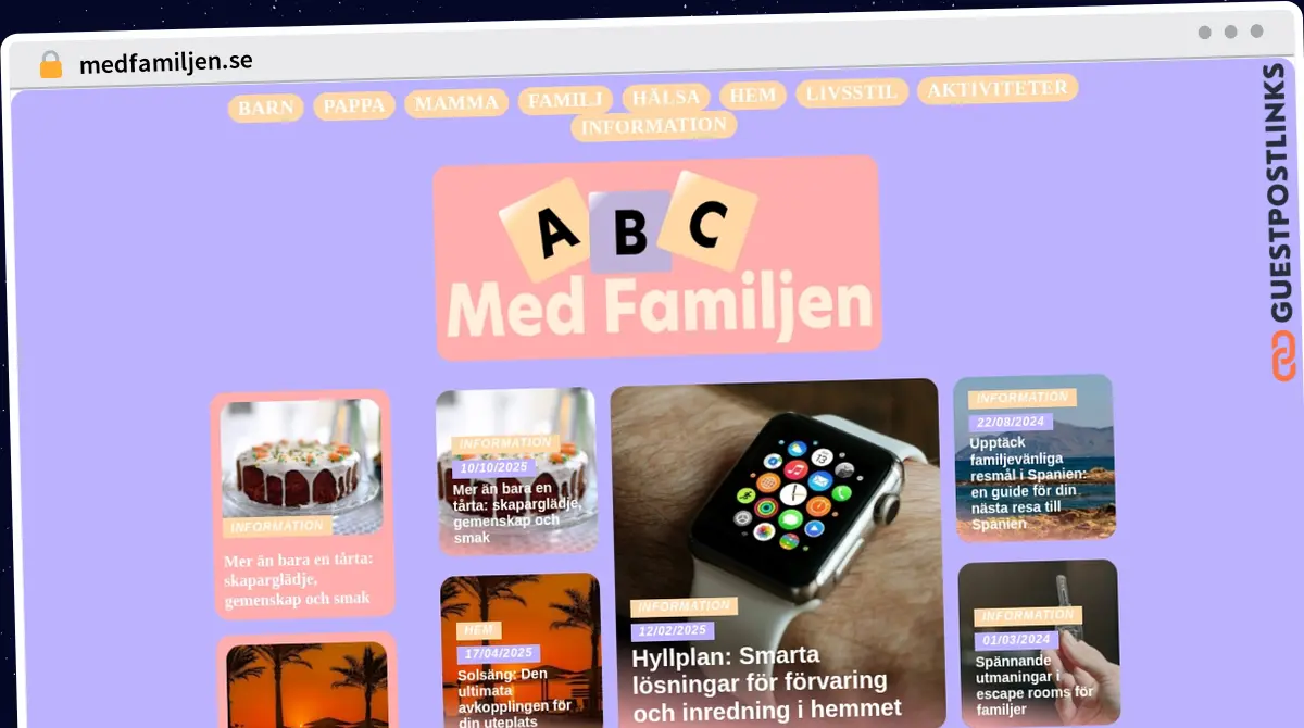 Publish Guest Post on medfamiljen.se