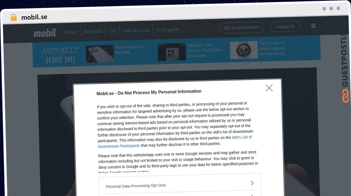 Publish Guest Post on mobil.se
