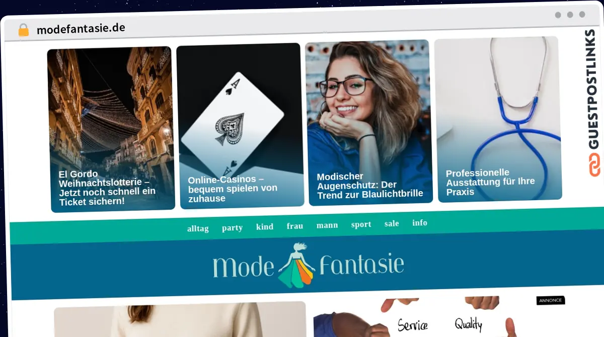 Publish Guest Post on modefantasie.de