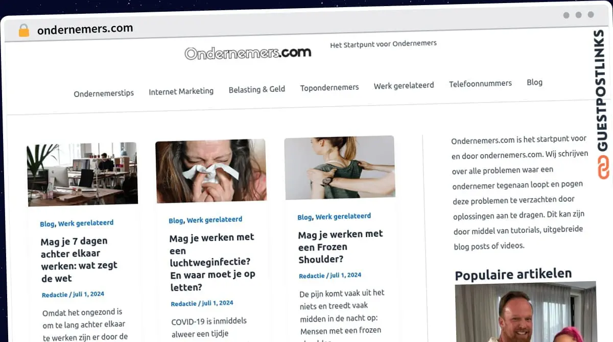 Publish Guest Post on ondernemers.com