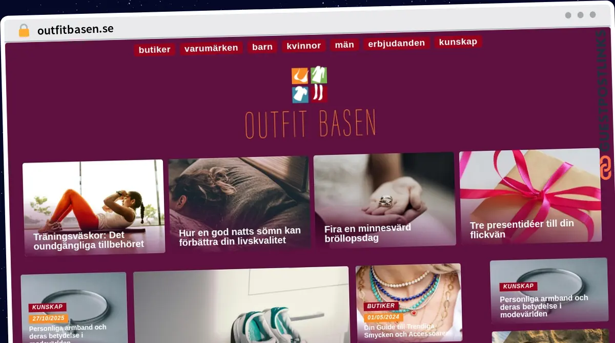 Publish Guest Post on outfitbasen.se