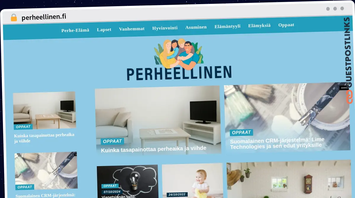 Publish Guest Post on perheellinen.fi