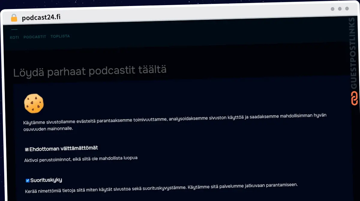 Publish Guest Post on podcast24.fi
