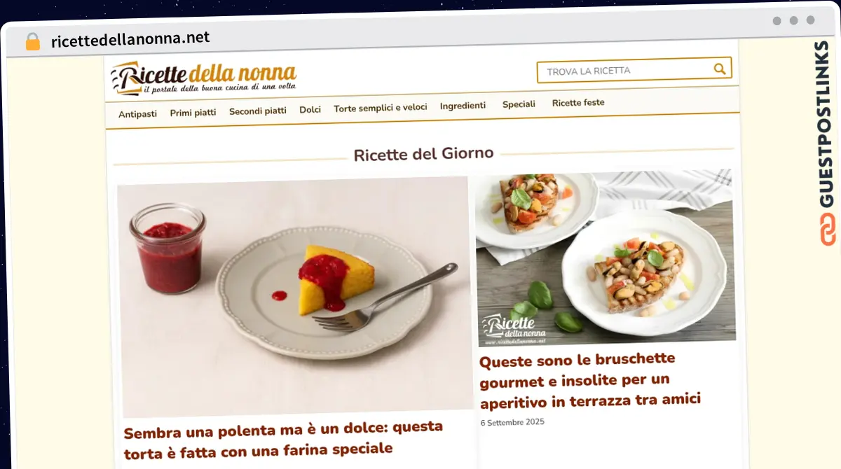 Publish Guest Post on ricettedellanonna.net