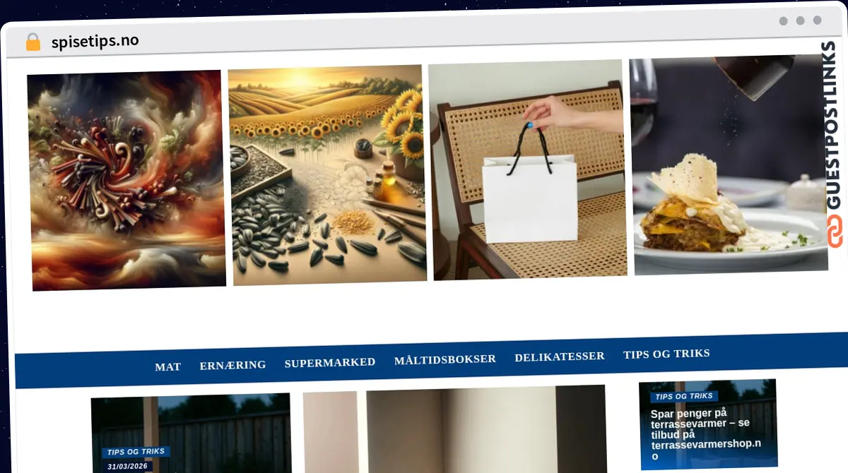 Publish Guest Post on spisetips.no