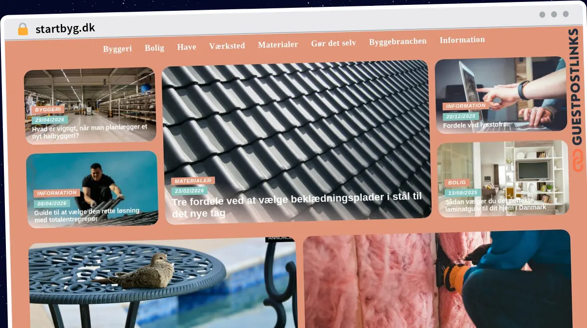 Publish Guest Post on startbyg.dk