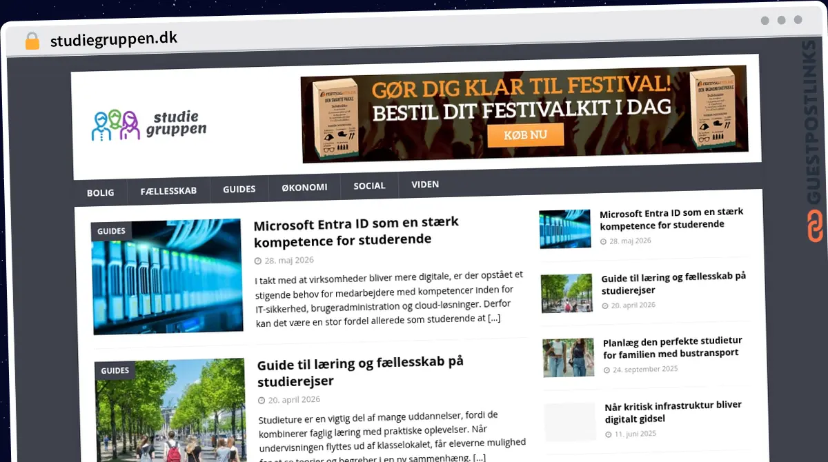 Publish Guest Post on studiegruppen.dk