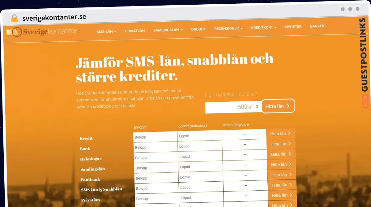 Publish Guest Post on sverigekontanter.se